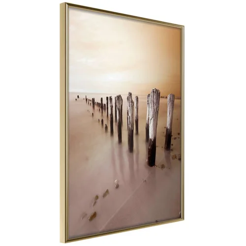  Poster - Breakwater in Sepia 30x45