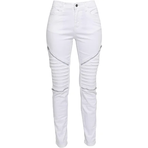 Urban Classics Women's stretch biker trousers white