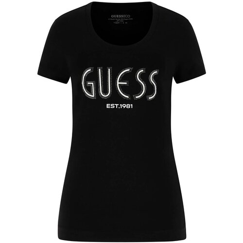 Guess Majice s kratkimi rokavi Cn Ss Logo Tee Črna Cene