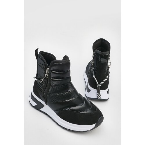 Marjin Women's Thick Sole Zippered Sports Boots Felesia Black. Slike