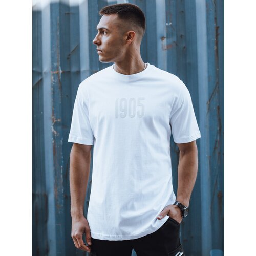 DStreet T-shirt męski z nadrukiem biały Slike