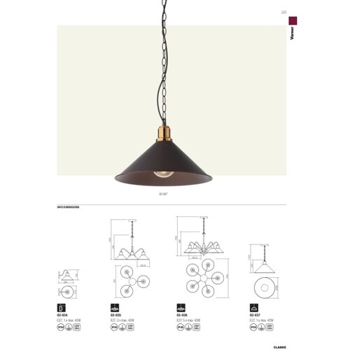  Redo 02-934 - Zidna svetiljka VERNER 1xE27/42W/230V Slike