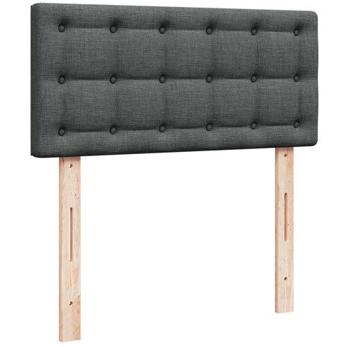 VidaXL Okvir kreveta s oprugama i madrac tamnosivi 80x200cm od tkanine Slike