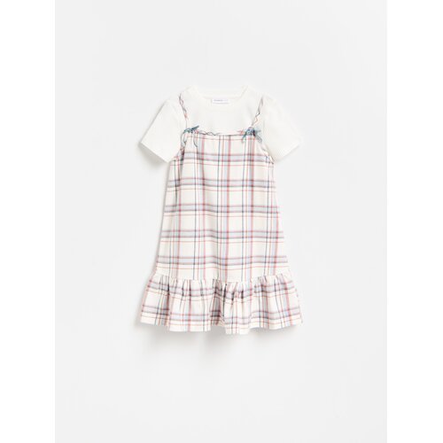 Reserved Dvoslojna haljina - bež Slike