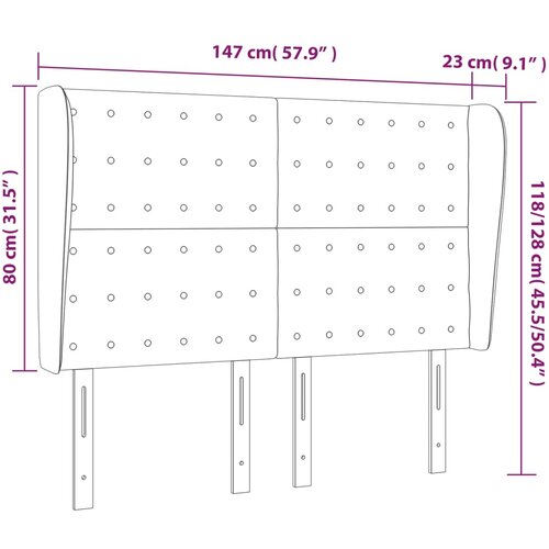  Uzglavlje s u&amp;scaron;ima svjetlosivo 147x23x118/128 cm od tkanine Slike