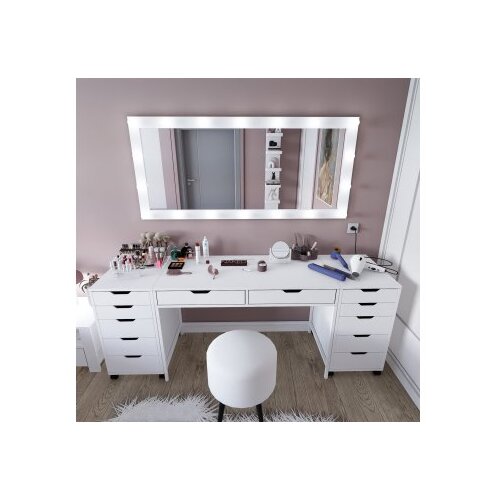 Hanah home Duru 1600-55 Matte White Make-Up Table Slike