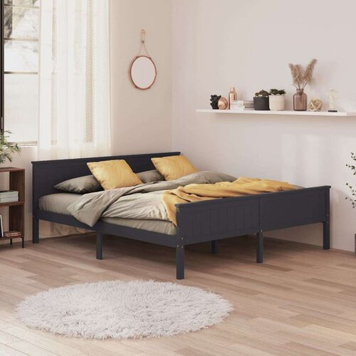  Okvir Za krevet od masivne borovine sivi 200 x 200 cm Cene
