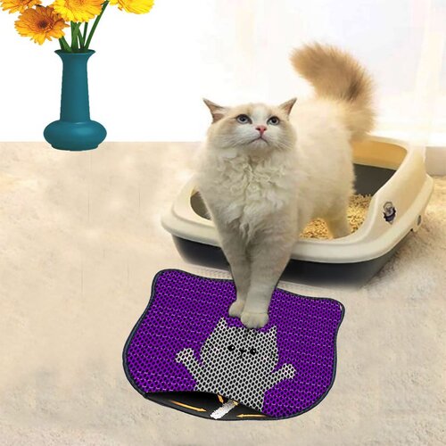 WALLXPERT Kdkafa0003 Multicolor Cat Litter Mat Cene
