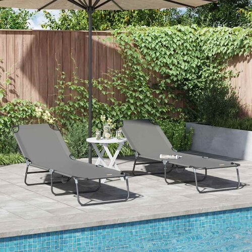  Sklopiva ležaljka za sunčanje 2 pcs Siva 188 x 57 x 86,5 cm Cijene