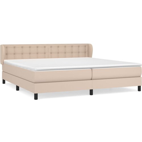 VidaXL Box spring postelja z vzmetnico kapučino 200x200 cm um. usnje, (21089233) Slike