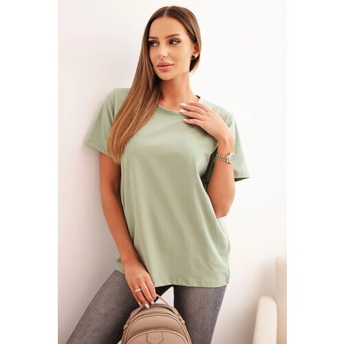 Polski Women's cotton blouse in a classic cut dark mint Cijene
