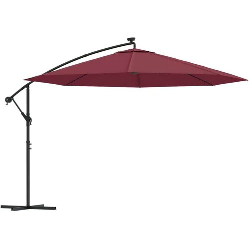  Konzolni suncobran s LED svjetlima 350 cm bordo Cijene