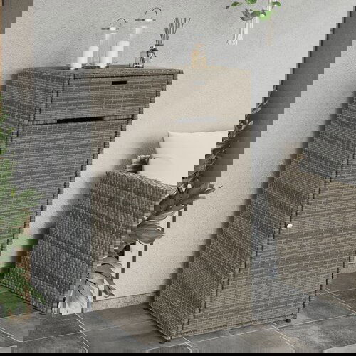 VidaXL Vrtni ormarić za pohranu sivi 55x55x111 cm od poliratana Slike