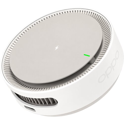 Oppo AirVOOC 2 magnetni brezžični polnilec z aktivnim hlajenjem 50W bele barve Slike