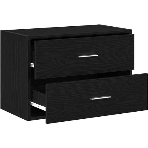 VidaXL Ormarić s 2 ladice crni hrast 60x31x40 cm konstruirano drvo Slike