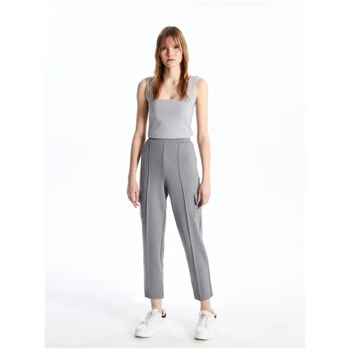 LC Waikiki Women's Elastic Waist Plain Interlock Cargo Sweatpants