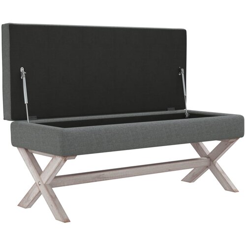  Tabure za pohranu tamnosivi 110 x 45 x 49 cm od tkanine Slike