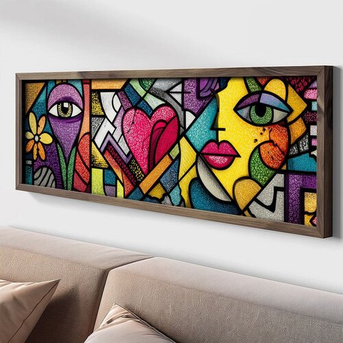 WALLXPERT LAC045-150 Multicolor Decorative Framed MDF Painting Cene