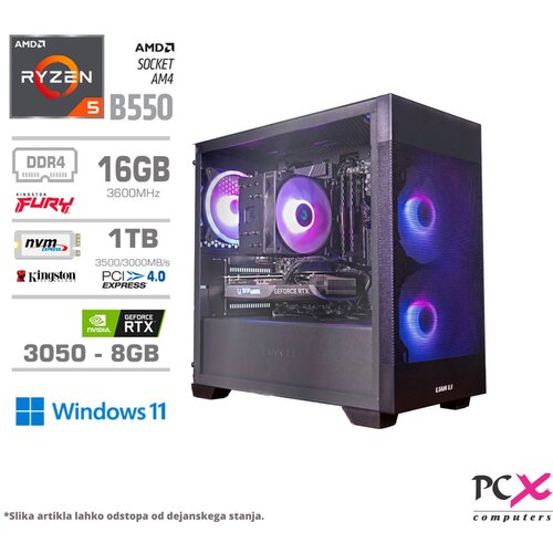 PCX exton amd ryzen R5–5600/16GB/1TB/W11H namizni računalnik, (21626819) Cene