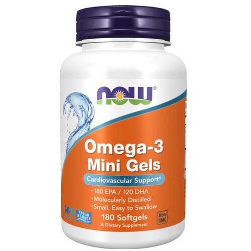 Now Foods Omega 3 NOW, 500mg (180 majhnih mehkih kapsul) Slike
