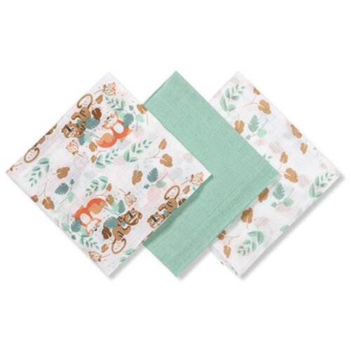 BabyOno Super Soft Mint tetra plenica iz muslina za pod glavo 70x70 cm 3 kos Slike