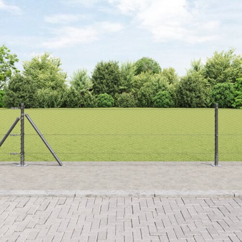 vidaXL šesterokotna ograja siva 0.4x10 m jeklo Cene