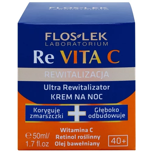 FlosLek Laboratorium Re Vita C 40+ intenzivna nočna krema za revitalizacijo kože 50 ml