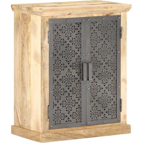 vidaXL Komoda z jeklenimi vrati 60x35x75 cm trden mangov les Cene