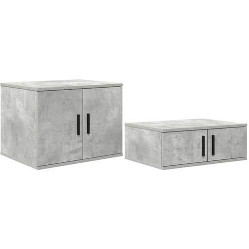 Kabinet za pohranu Betonski Sivi 127x41x40 cm Inženjerski Drvo Slike