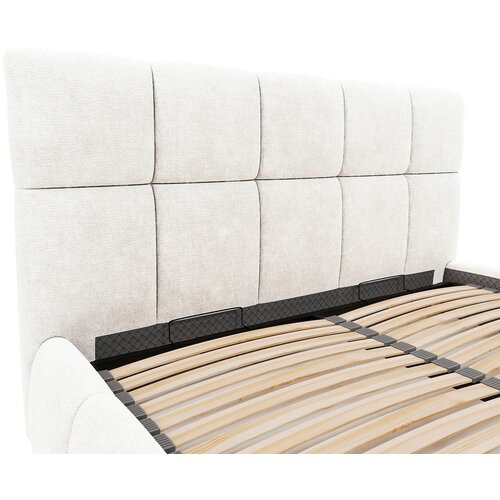 MID.YOU OBLAZINJENA POSTELJA 160 cm x 200 cm , les, tekstil, leseni material naravne barve Slike