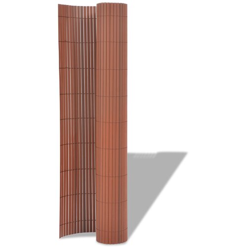 vidaXL Ograda za vrt s obje strane PVC 150x500 cm Smeđa Cijene