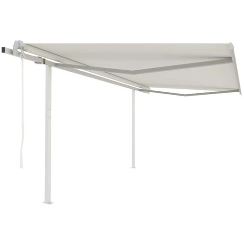 vidaXL Automatska tenda na uvlačenje sa stupovima 4 5 x 3 m krem Cene