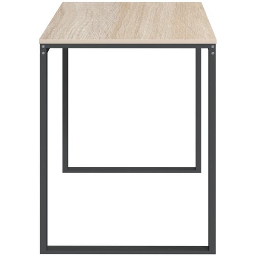  Stol za računalo crni i boja hrasta 110 x 60 x 73 cm od iverice Slike