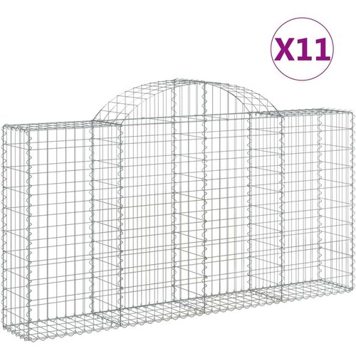  Lučne gabionske ko&amp;scaron;are 11kom 200x30x100/120cm pocinčano željezo Slike