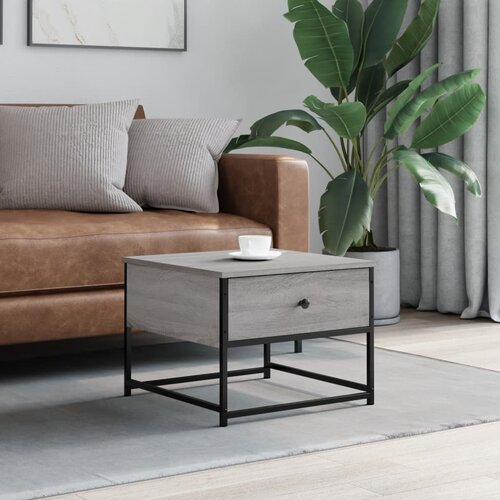 VidaXL Stolić za kavu siva boja hrasta 51x51x40 cm konstruirano drvo Slike