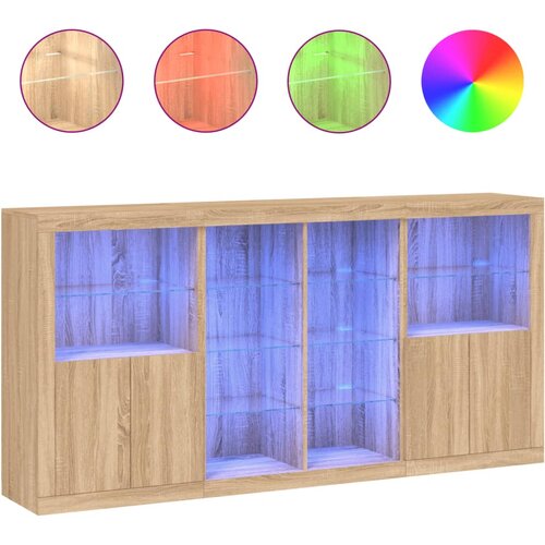 Maison Chic Komoda - Predalnik z LED lučkami sonoma hrast 202x37x100 cm, (21720309) Cene