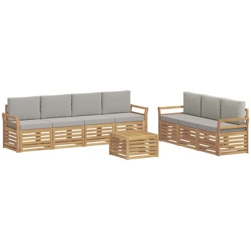  Setovi sofa 8 kom. Bijela i svjetlosiva Poliester Slike