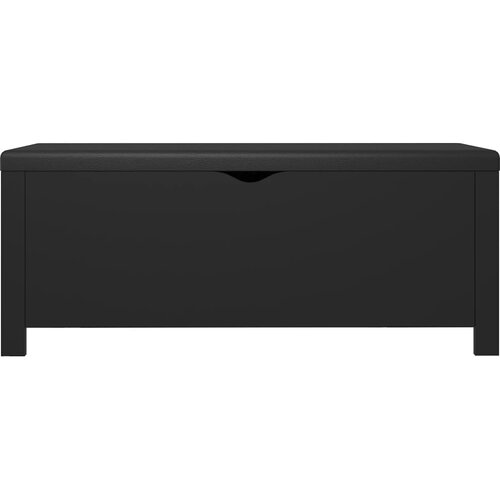  Kutija za pohranu s jastukom crna 105x40x45cm konstruirano drvo Slike