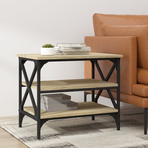 VidaXL Stranska mizica sonoma hrast 55x38x45 cm inženirski les Slike