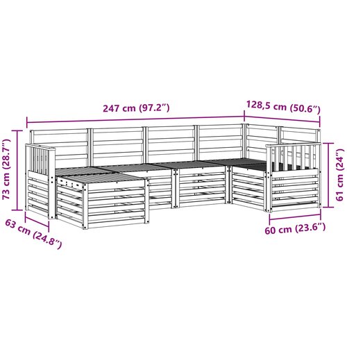  Set vanjskih sofa 6 kom. Bijela Poliester Slike