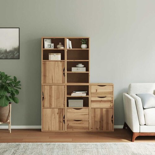  Bočni ormarići 5 kom ODDA 40x24x79 cm puno drvo bor Slike