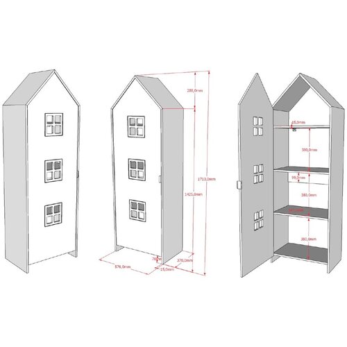 Vipack Svetlo modra/rožnata otro&amp;scaron;ka garderobna omara 115x171,5x37 cm Casami &amp;ndash; Slike