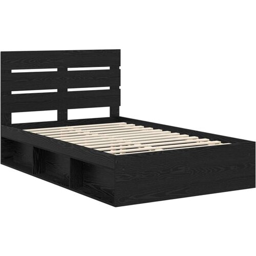  Okvir za krevet Crna 120 x 190 cm Čvrsto borovo drvo Slike