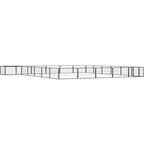 vidaXL Ograda za pse s 24 panela crna 100 x 50 cm čelik obložen prahom Cijene