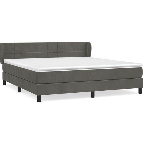 vidaXL Box spring postelja z vzmetnico temno siva 180x200 cm žamet, (20790825) Cene