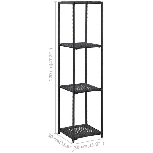 Police za pohranu crne 30 x 30 x 120 cm od poliratana Slike
