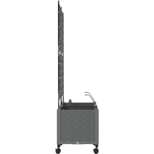 Vrtni planter s navodnjavanjem i kotačima 2 kom. Svjetlosiva PP - Svjetlosiva 80 x 40 x 142 cm s kotačima Slike