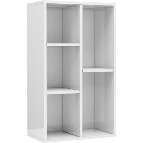 Maison Chic Knjižna omara - Knjižni regal visok sijaj bela 50x25x80 cm, (21723347) Cene