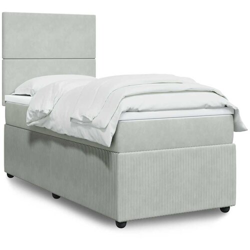 Box spring krevet s madracem svjetlosivi 90x190 cm bar&scaron;unasti Cijene