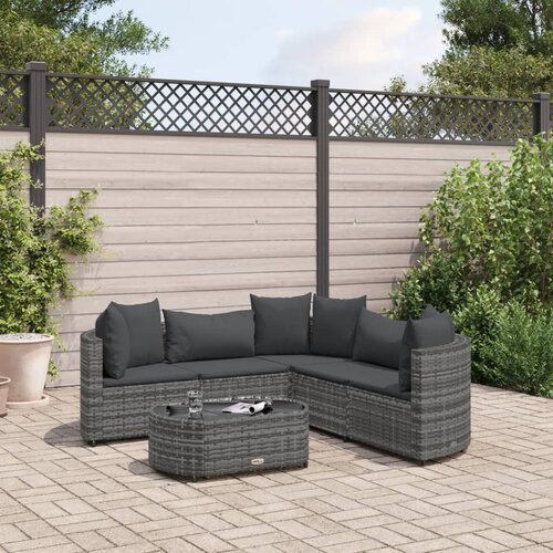 vidaXL 6-dijelni set vrtnih sofa od poliratana s jastucima sivi Cijene